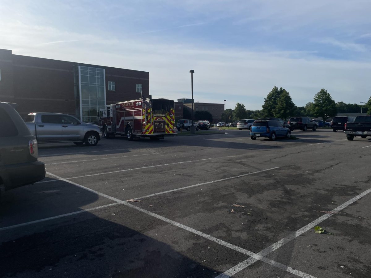 Firefighters move to examine a possible gas leak Monday May 20. 
