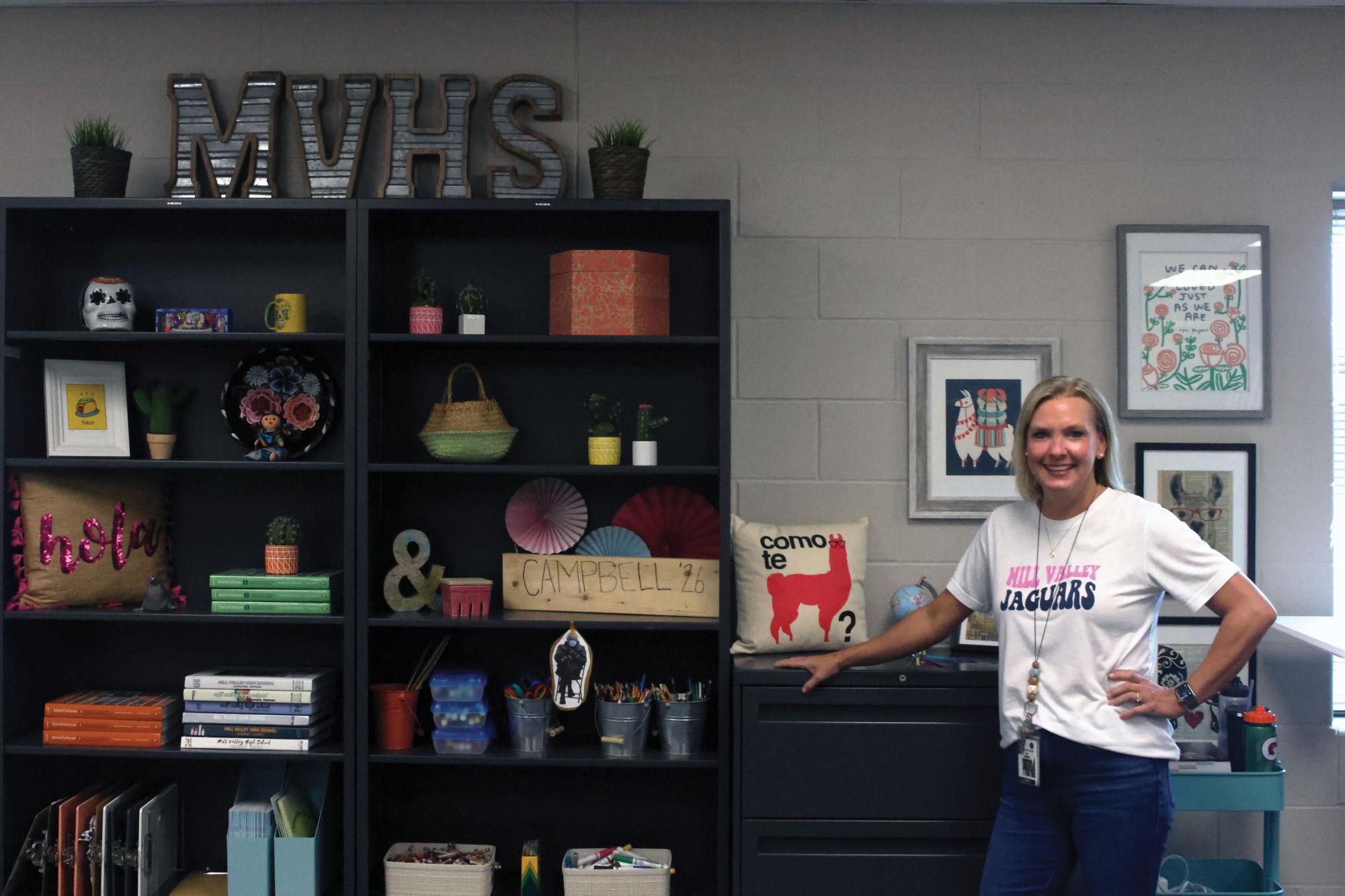 Spanish teacher Siri Campbell makes her room decor fun so that students feel comfortable.