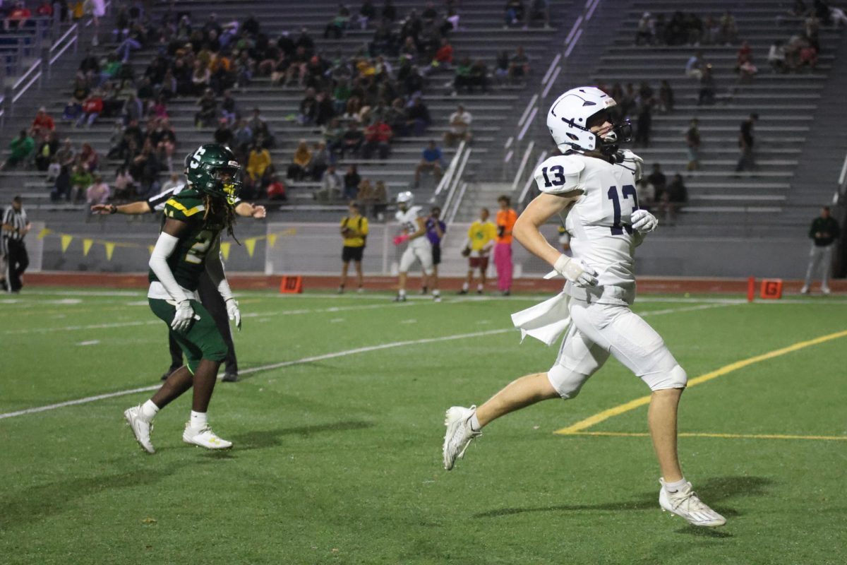 Bryce Shorten completes his route during a play on Friday nights game.