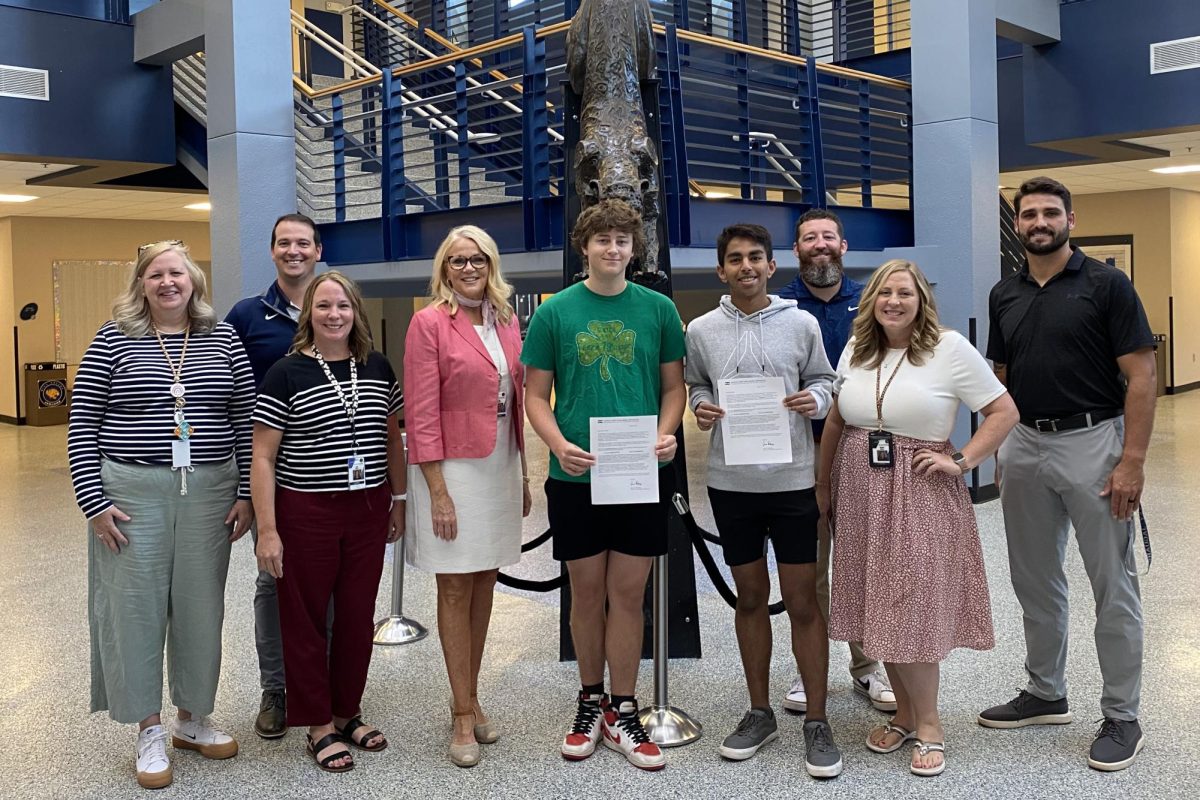 School adminsitrators and counselors told seniors Carter Tollman and Shubh Patel that they were National Merit Scholarship Semifinialists Wednesday, Sep. 11