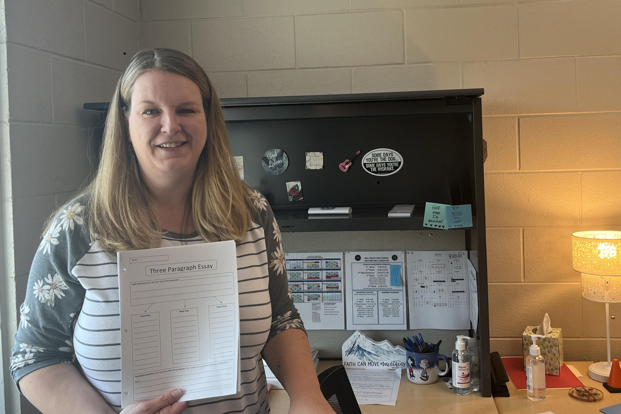 Special education teacher Angela Irwin prioritizes her to-do list.