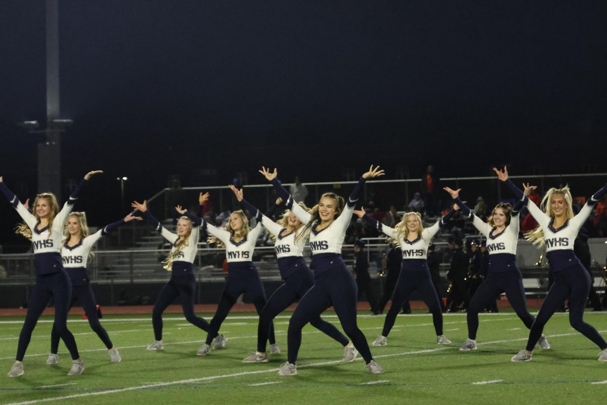 During halftime, Silver Stars show off their hip-hop routine to the crowd.
