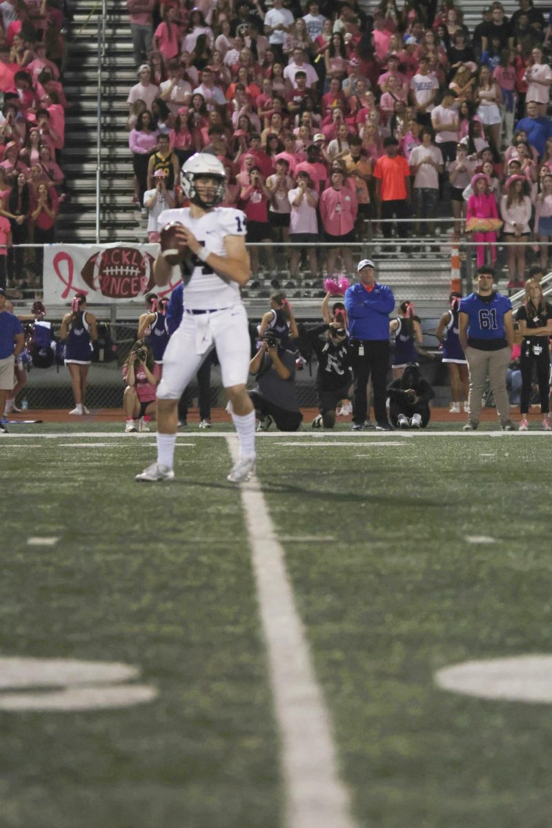 Senior Connor Bohon looks for an open teammate to throw the ball to. 