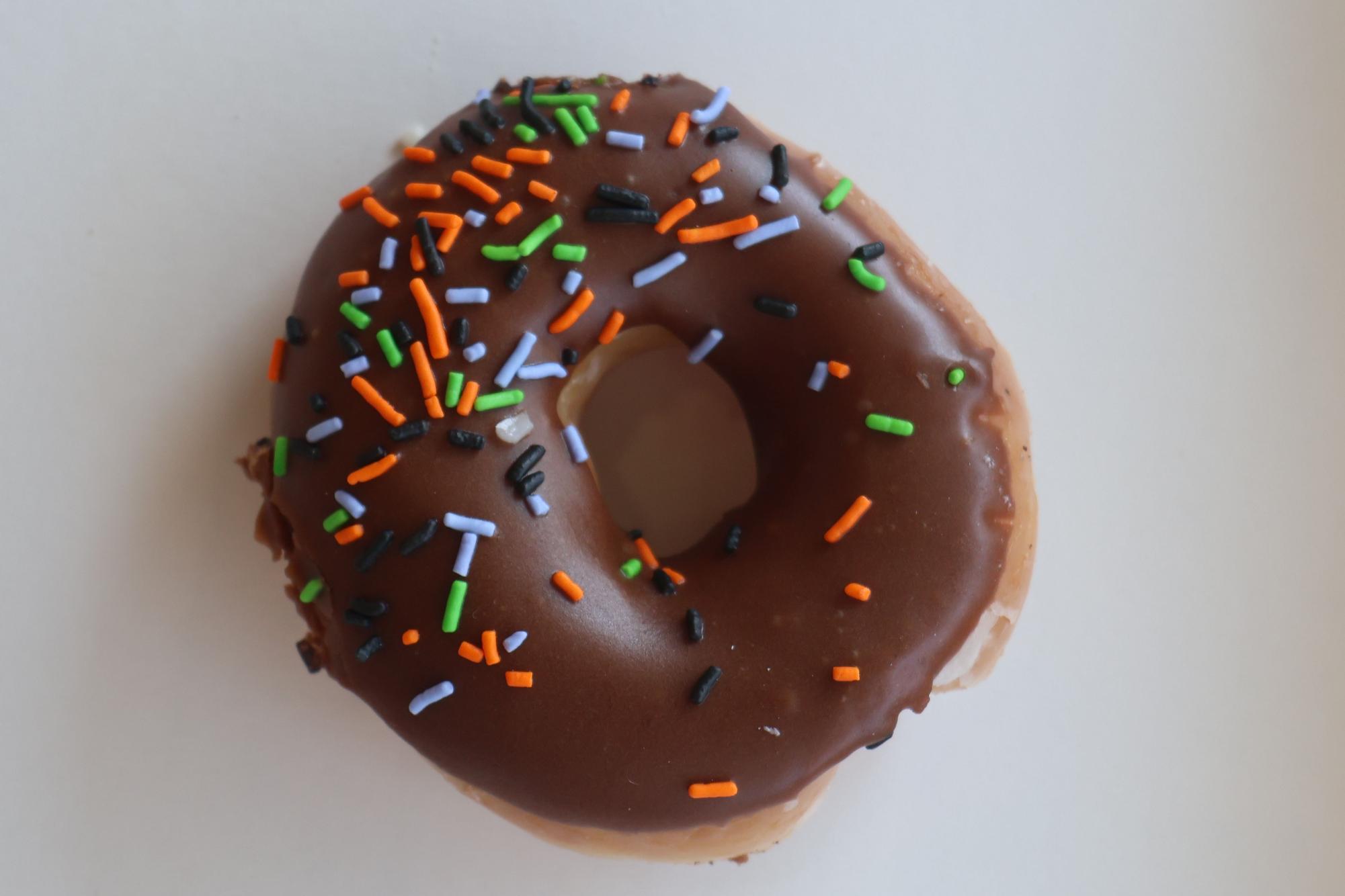 Chocolate Iced with Halloween Sprinkles Doughnut