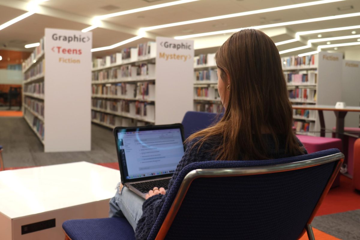 The Johnson County Library is a popular spot for Mill Valley students to study and do their homework.