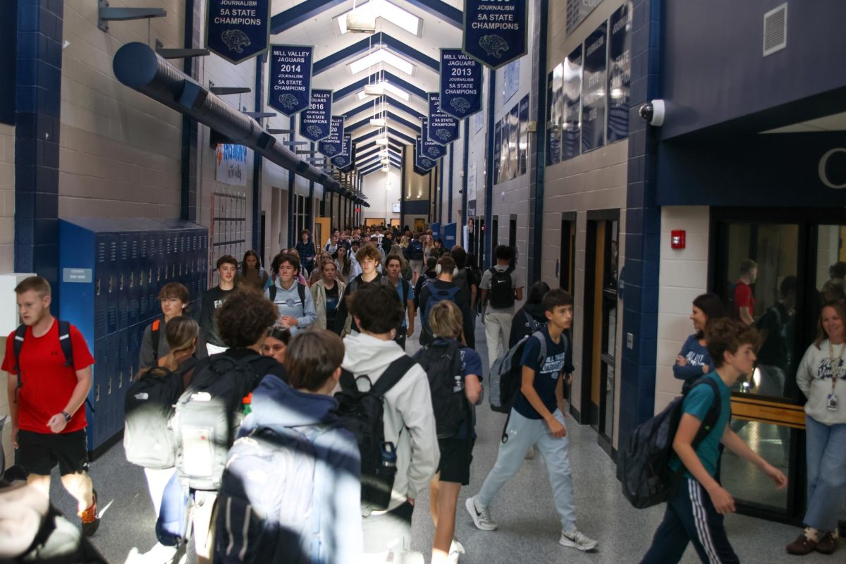 Students crowd the halls at the end of the school day on Friday, November 15th