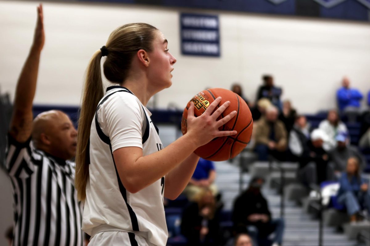 Sophomore Riley Marshall prepares to inbound the ball towards one of her teammates. 